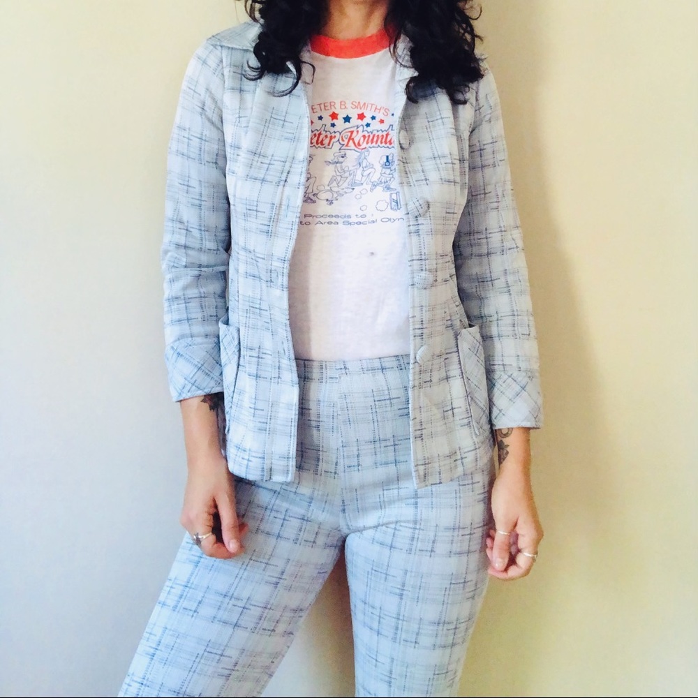 vintage 1970 matching bell bottom pant suit
